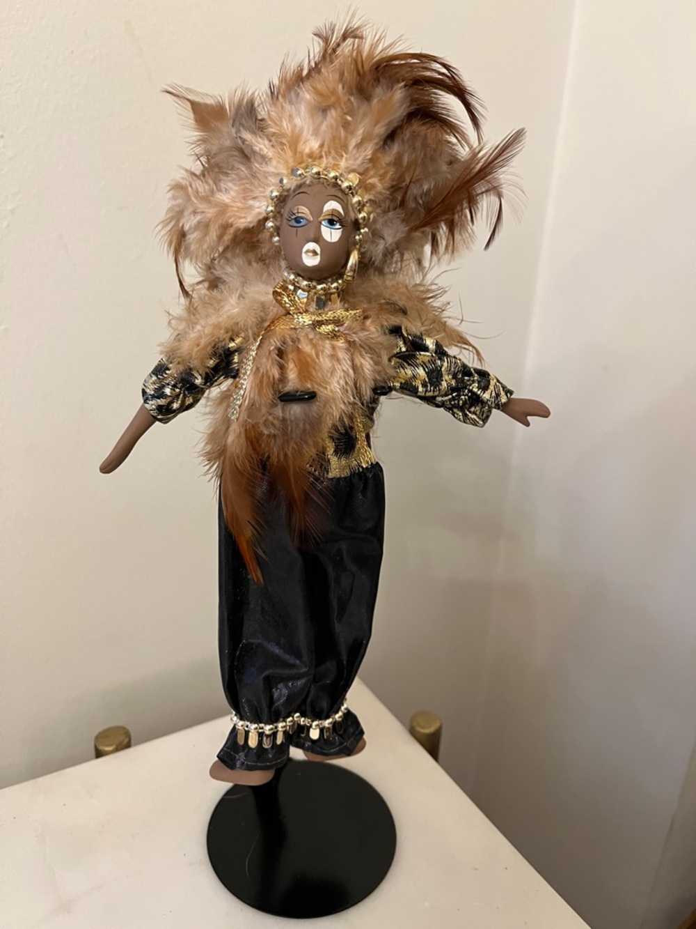 RARE!  Vintage Brinn's Mardi Gras "Voodoo Queen" Porcelain Art Doll